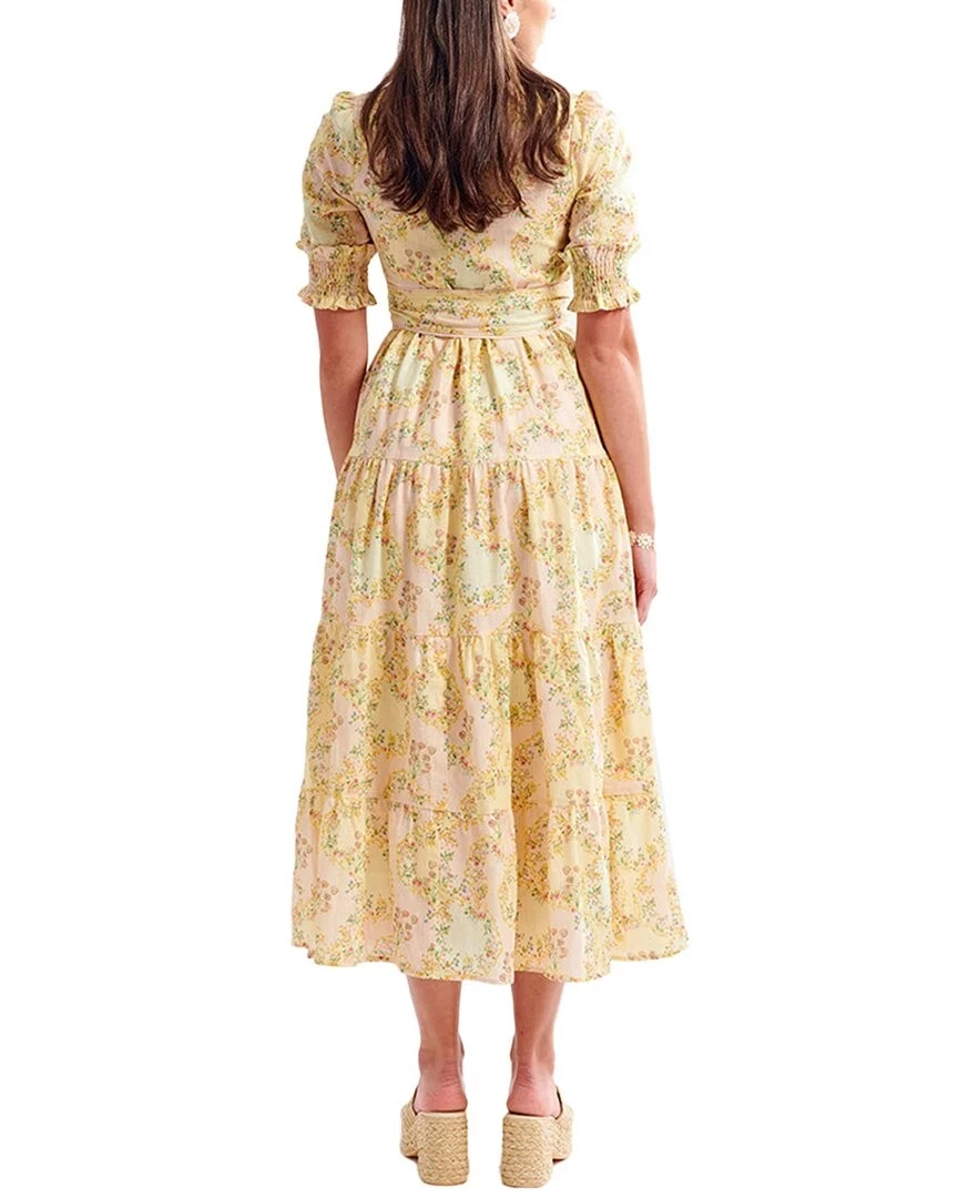 Women's Linen Blend Midi Dress