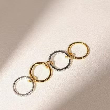 Gold and silver four-ring ring