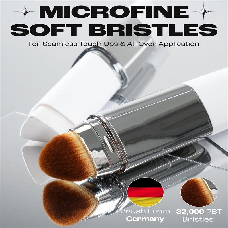 Medium to Full Coverage Dewy Finish Base Makeup - Dual-Ended with Detachable Brush
