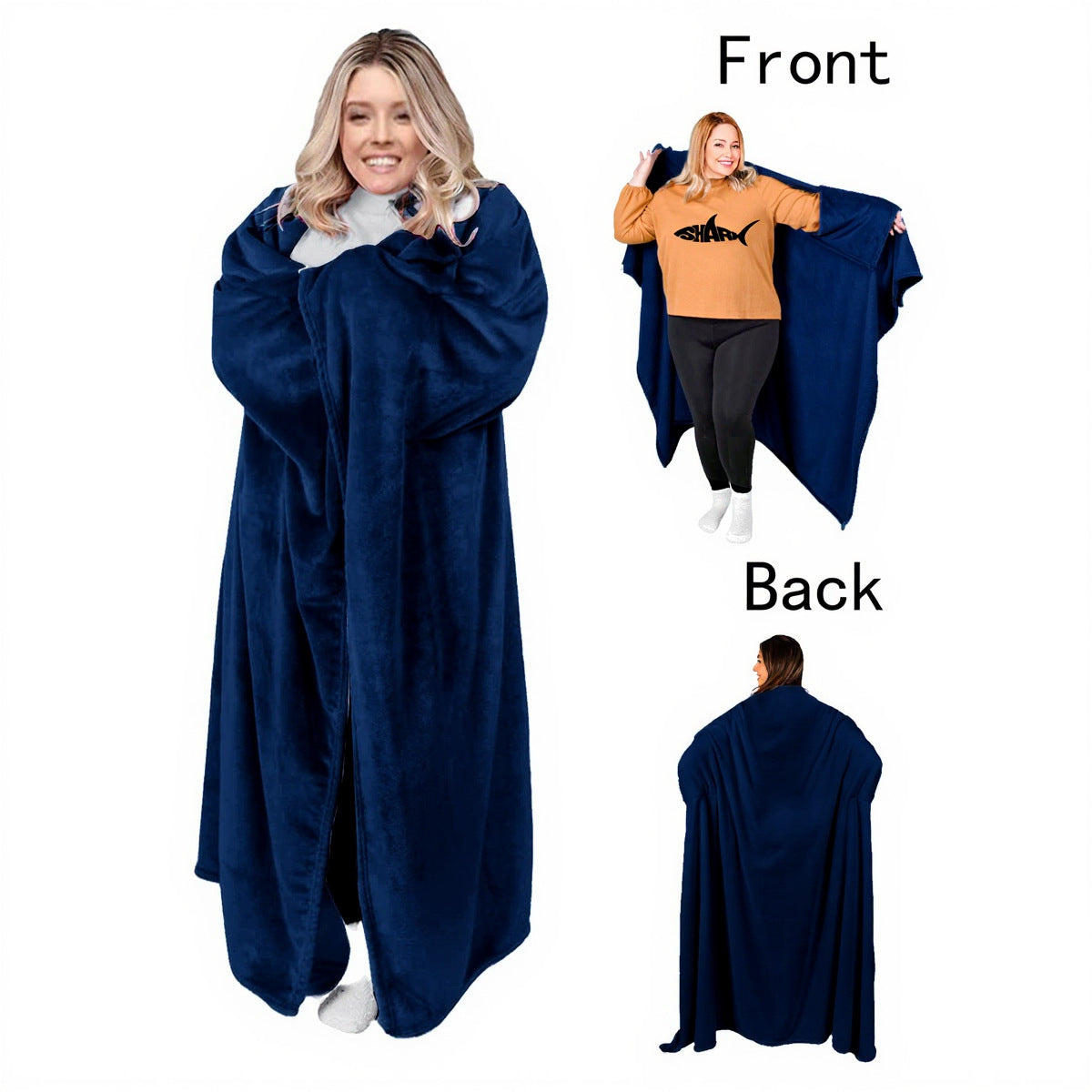 Wearable Blanket Flannel Polar Fleece Wearable Hooded Blanket Hoodie