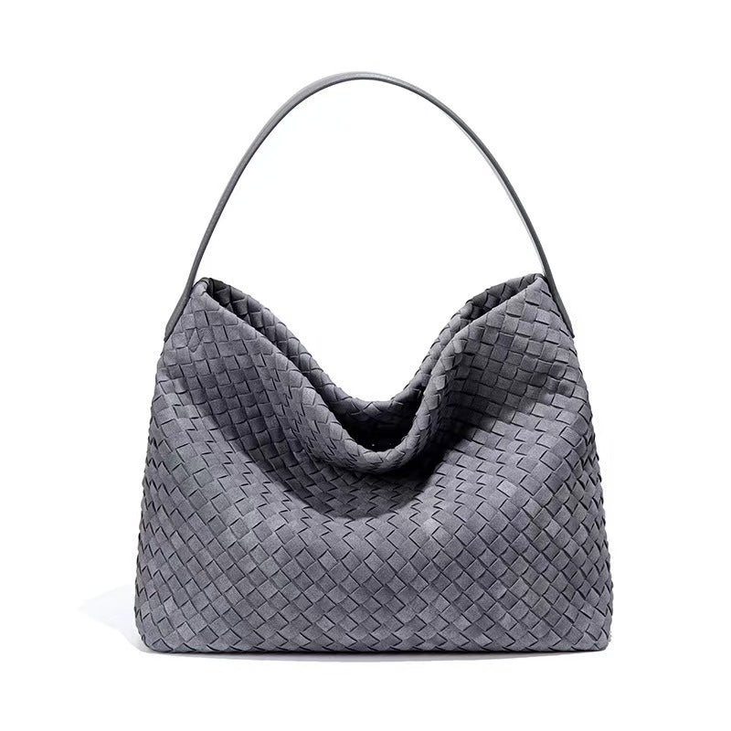 women's handmade woven bucket bag