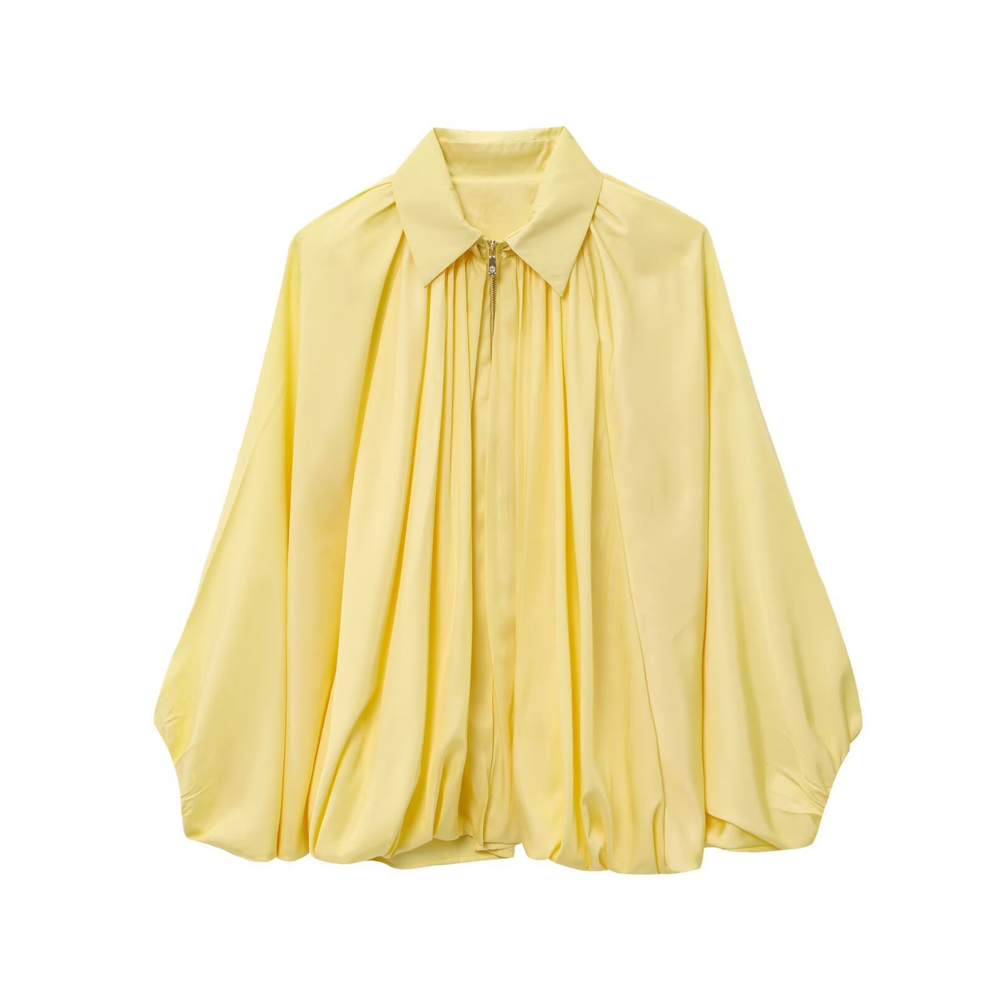 lapel puff bomber jacket