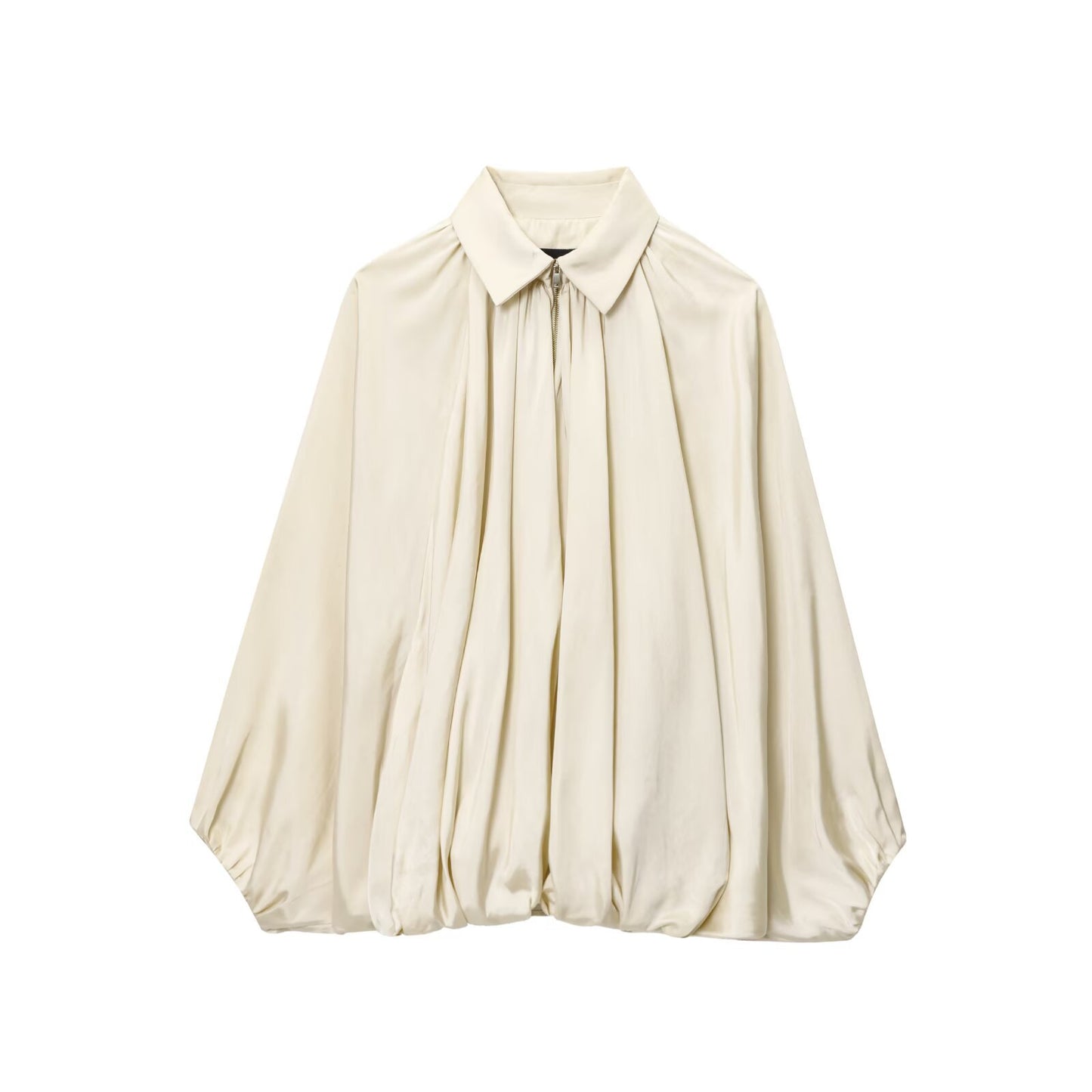 lapel puff bomber jacket