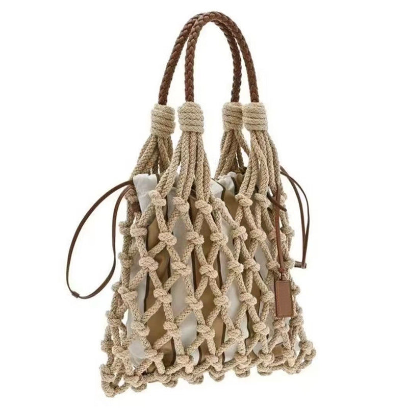 Hand-woven shoulder bag, handbag, net bag, beach bag