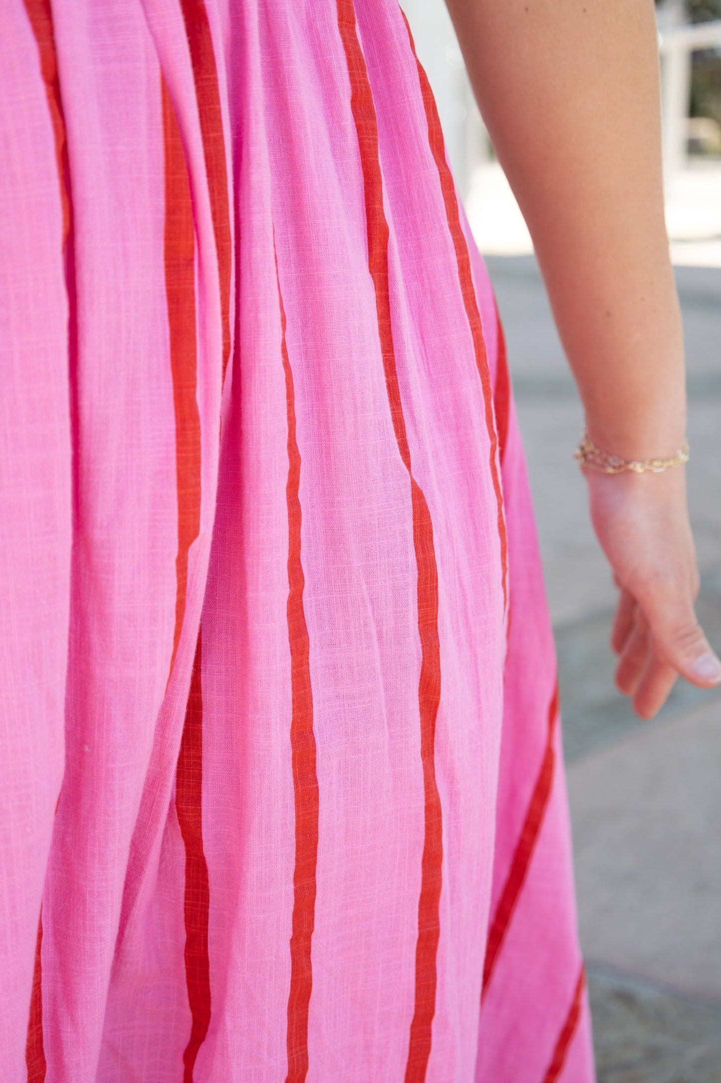 Pink Stripe Maxi Dress