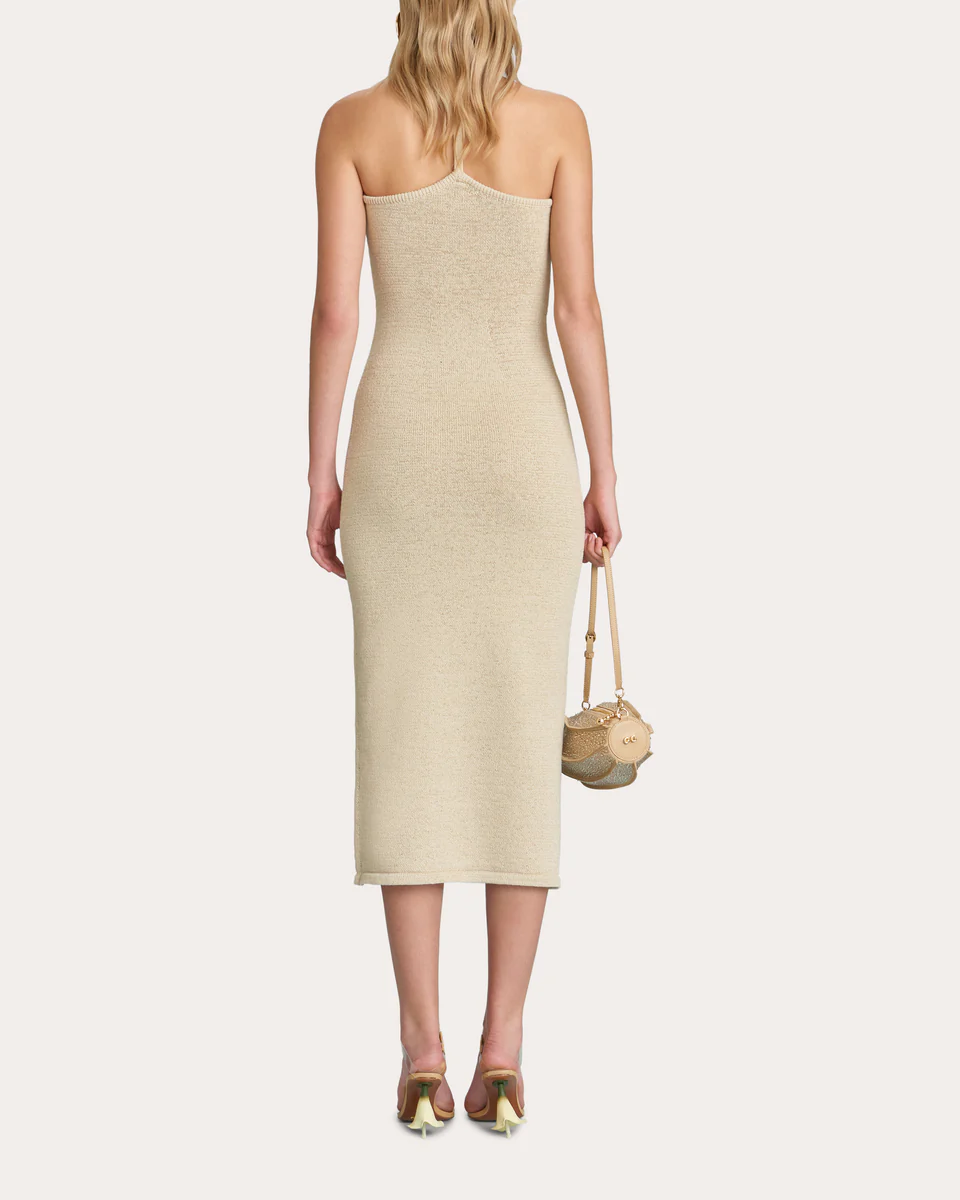 Metallic knitted maxi dress