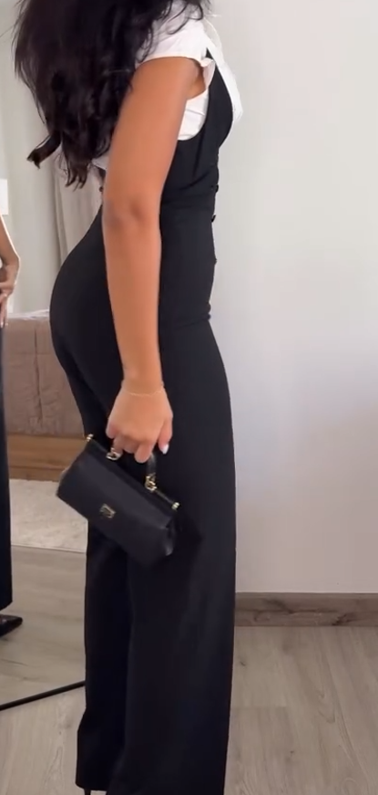 Short-sleeved shirt + slim-fit jumpsuit