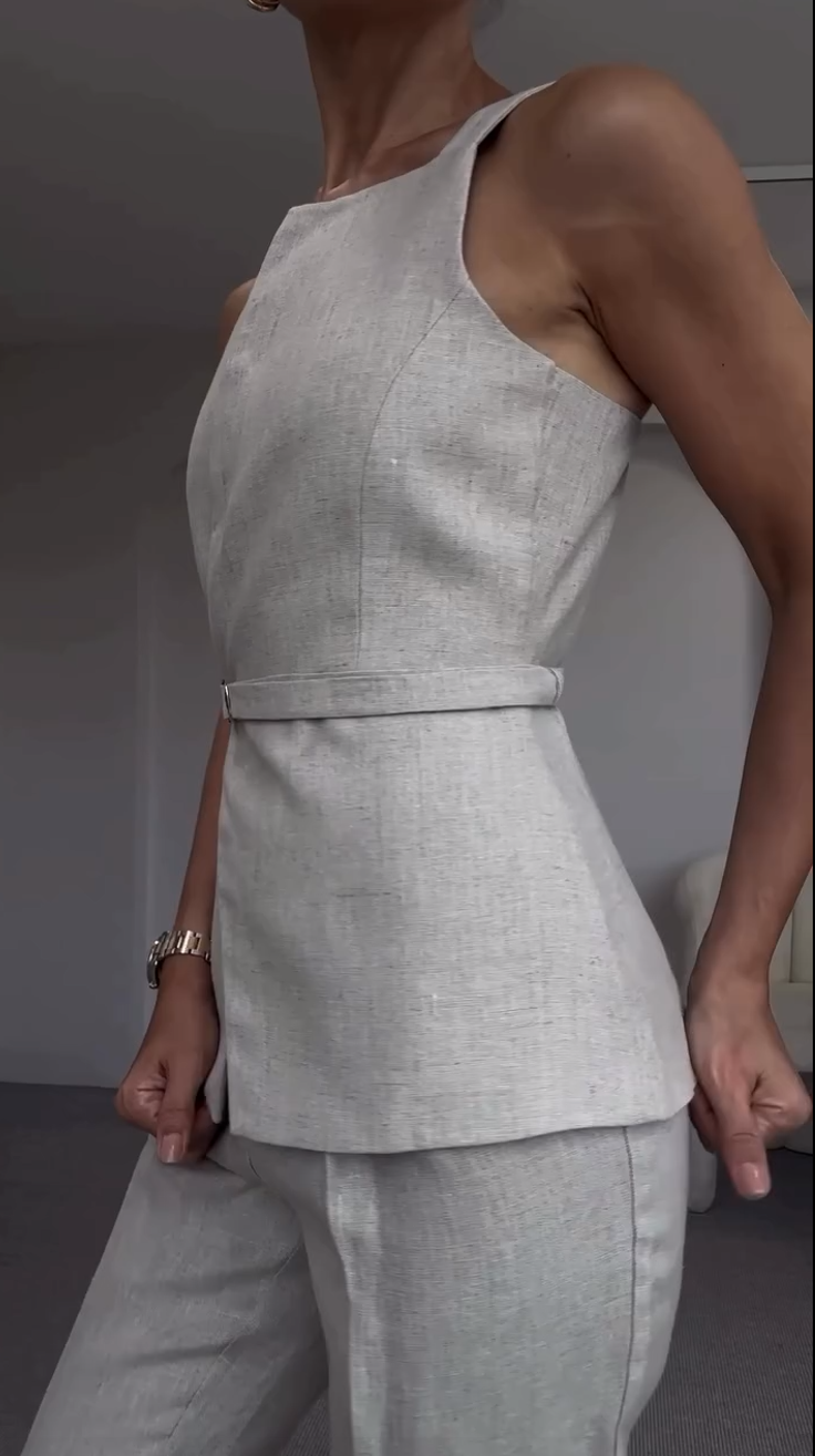 Lace-up vest + trousers set