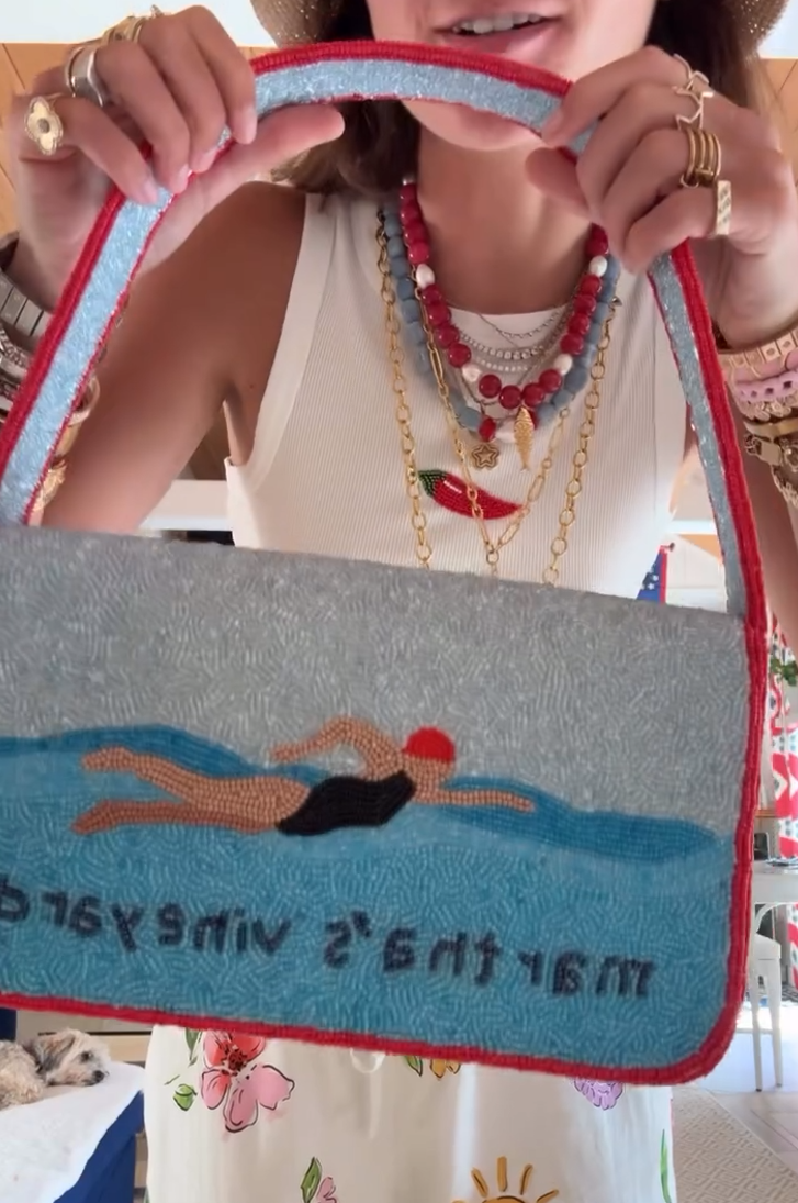 Beaded Shark Shoulder Bag