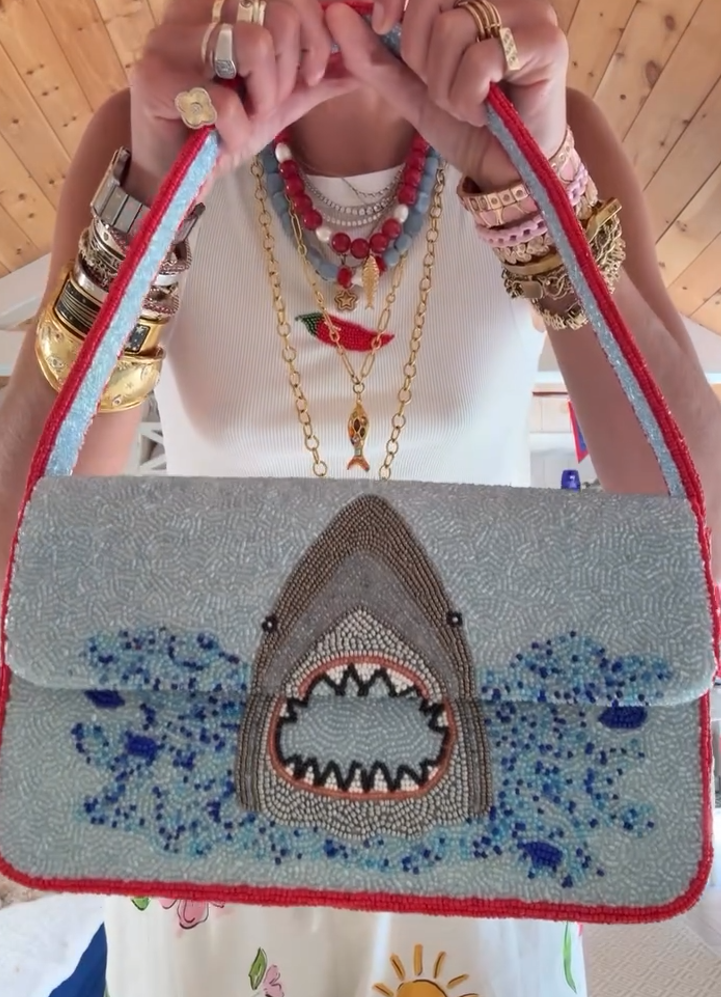 Beaded Shark Shoulder Bag
