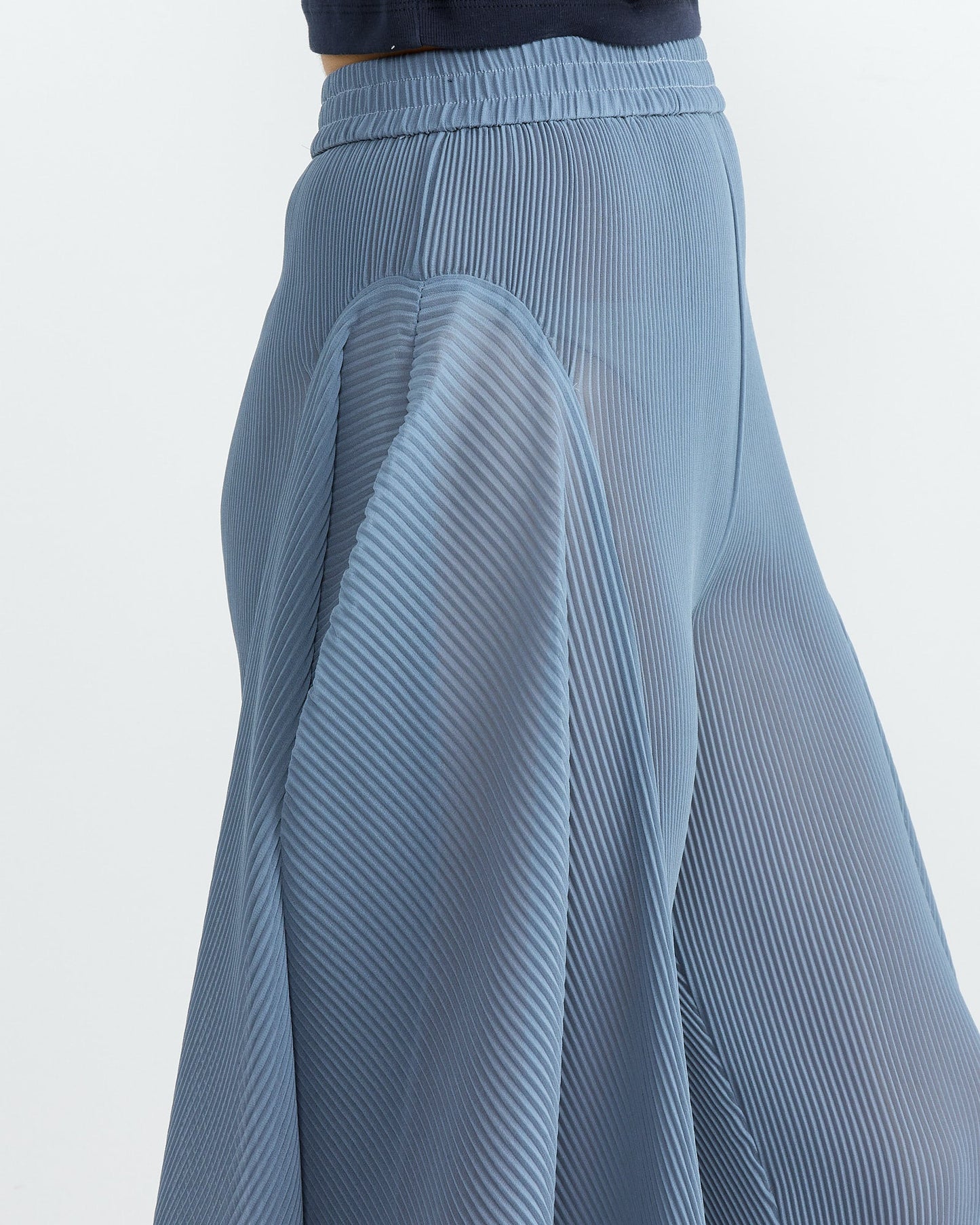 Wrist Plisse Pant in Stone Blue