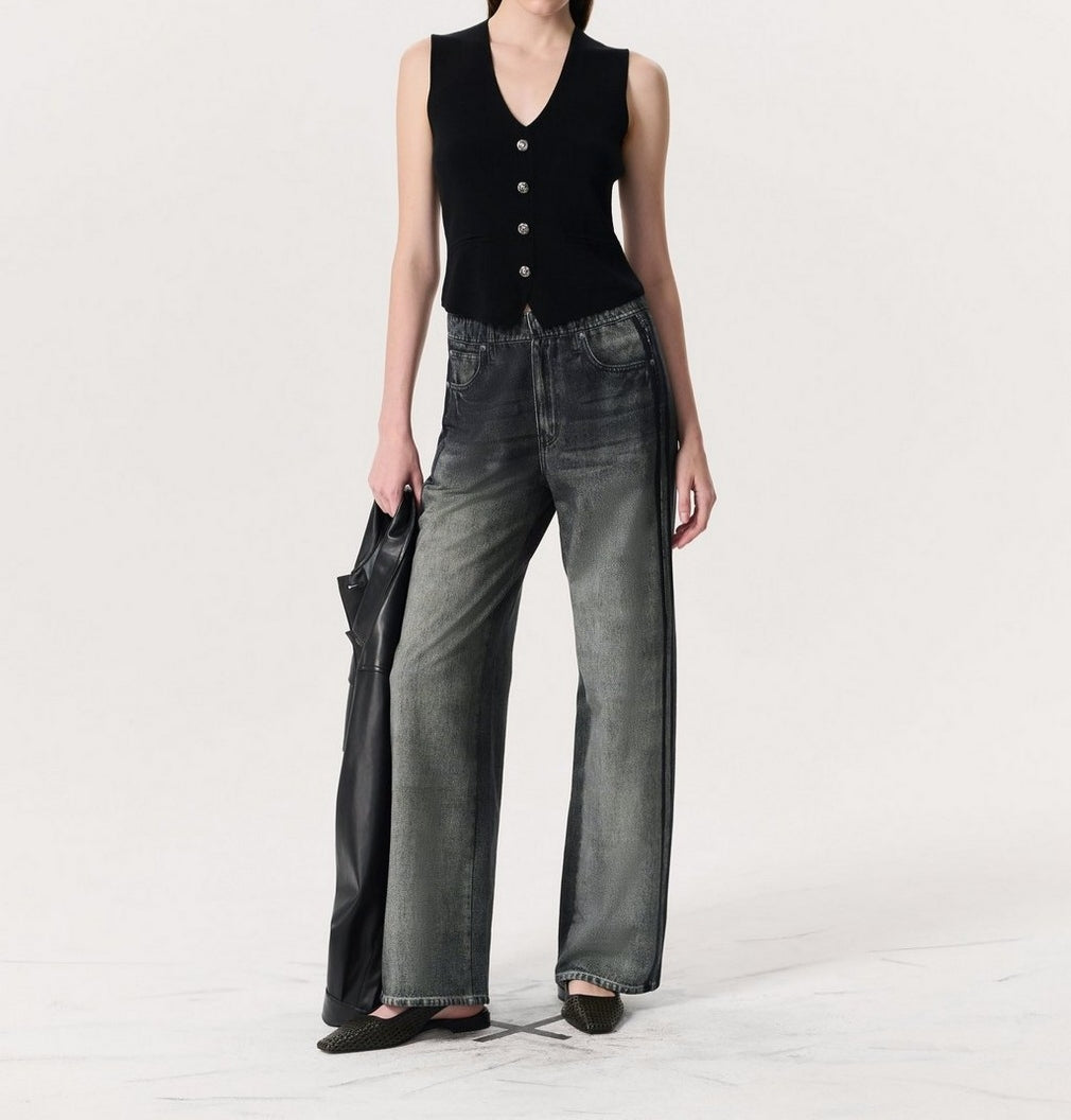 Side stripe soft jeans