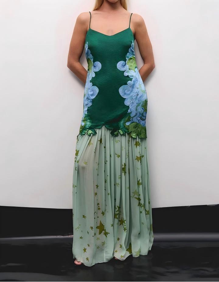 Low-waisted halter dress