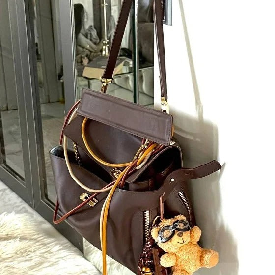 Solid color large capacity tote bag