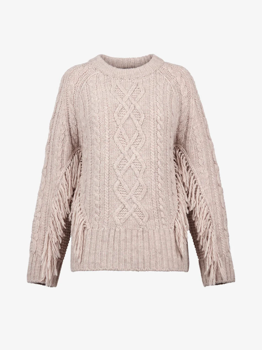 Crewneck Fringed Sweater