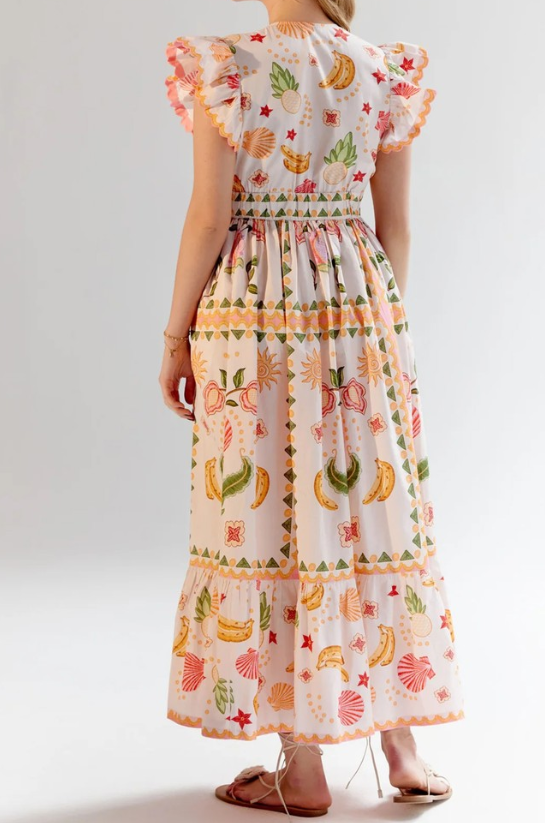 Dazzle Flying Sleeve Printed Dress