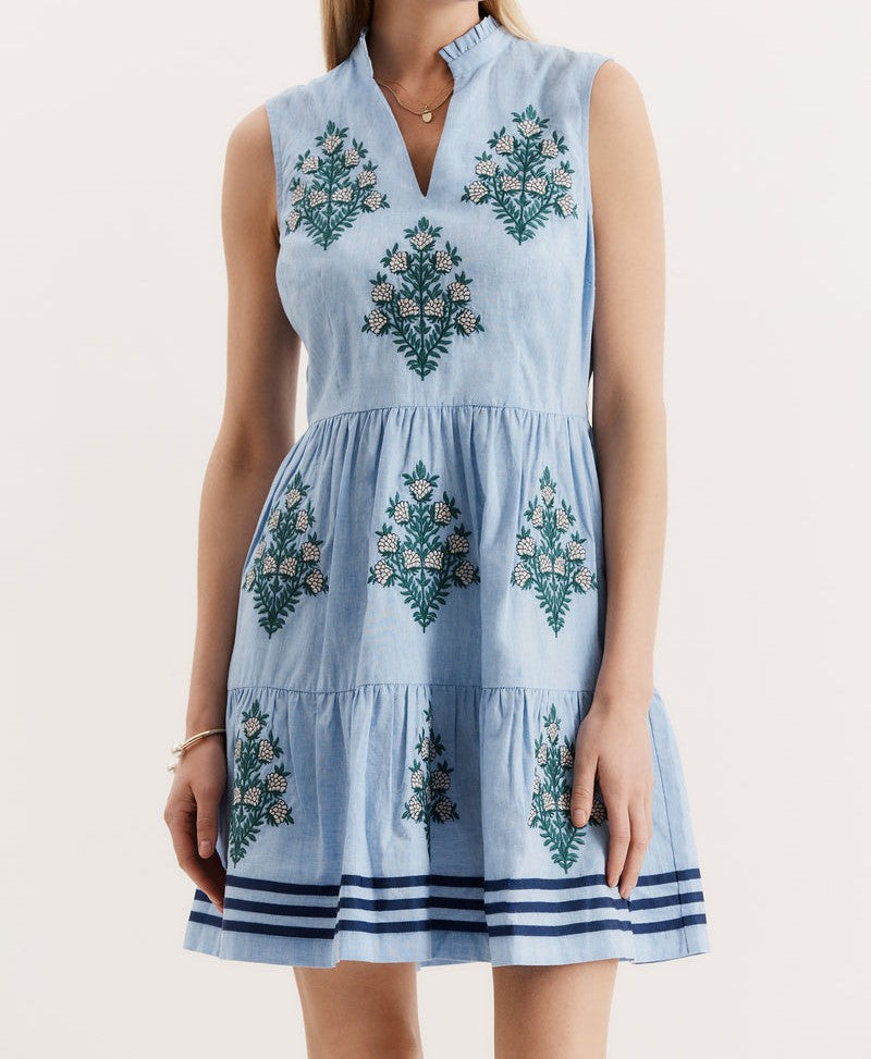 Cotton Embroidery Mini Dress
