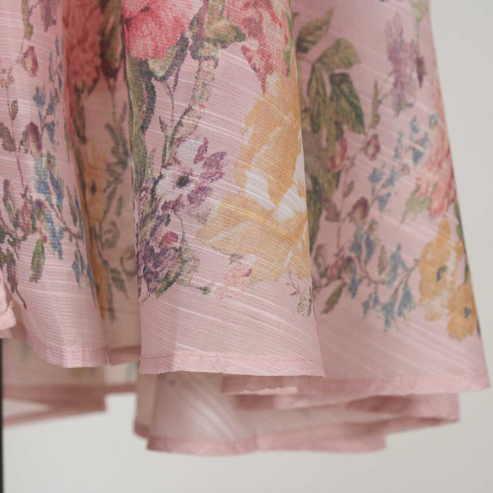 Stand collar pattern button design long dress