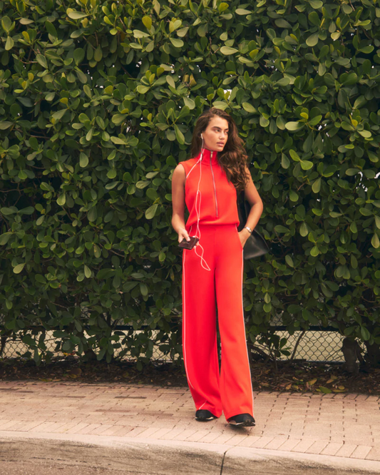 Sleeveless Mockneck Jumpsuit