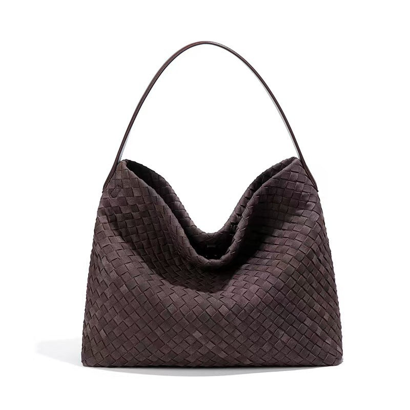 women's handmade woven bucket bag