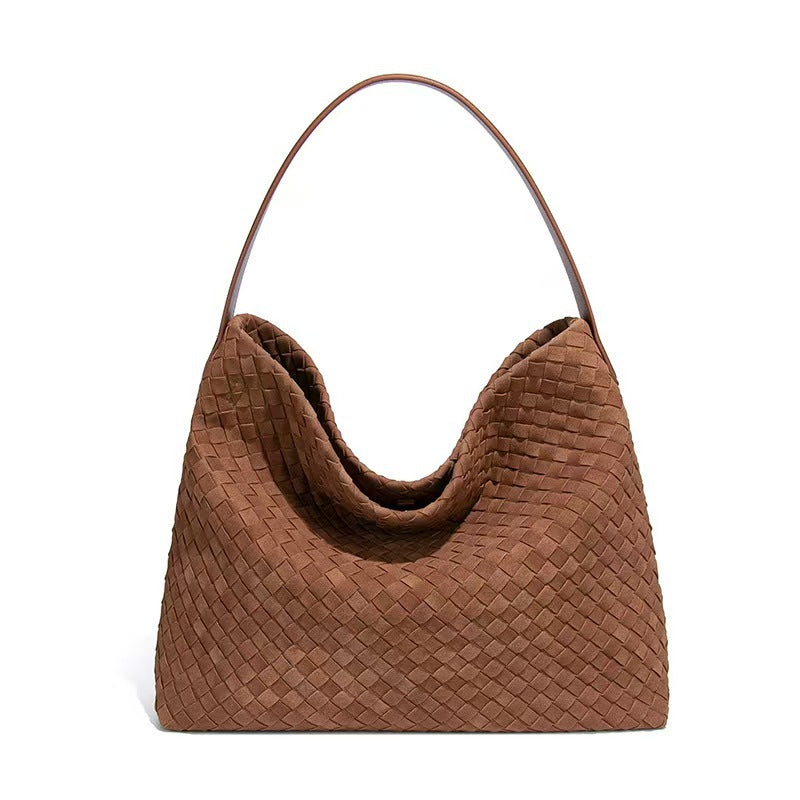 women's handmade woven bucket bag