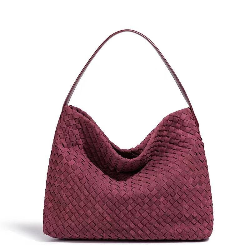 women's handmade woven bucket bag