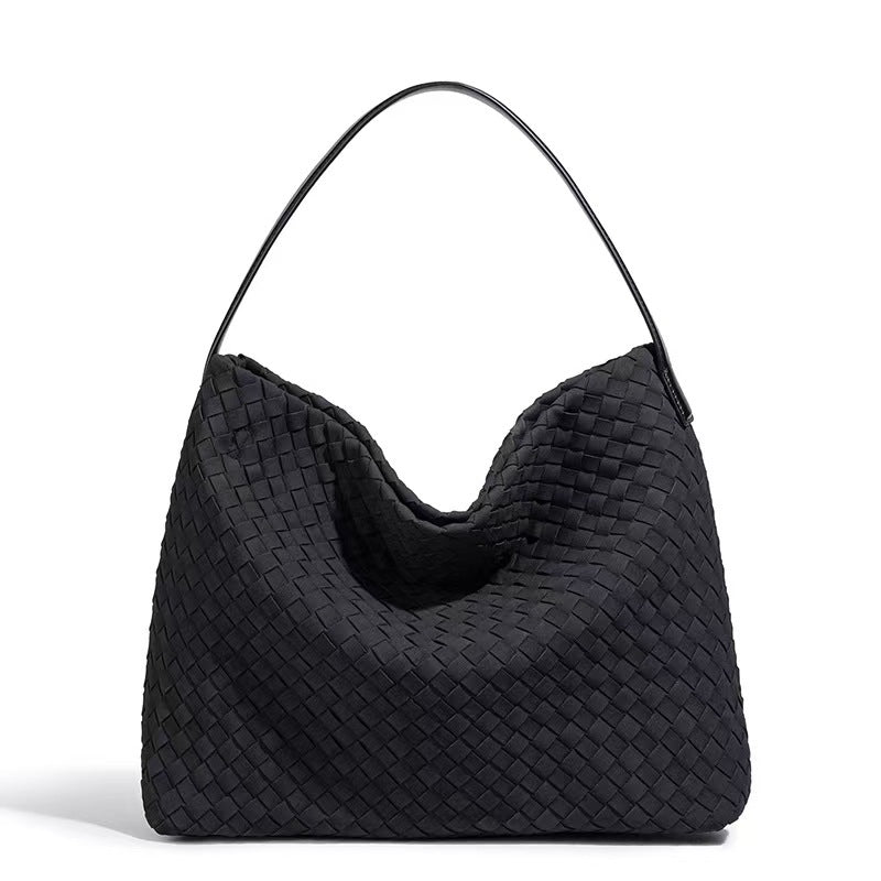 women's handmade woven bucket bag
