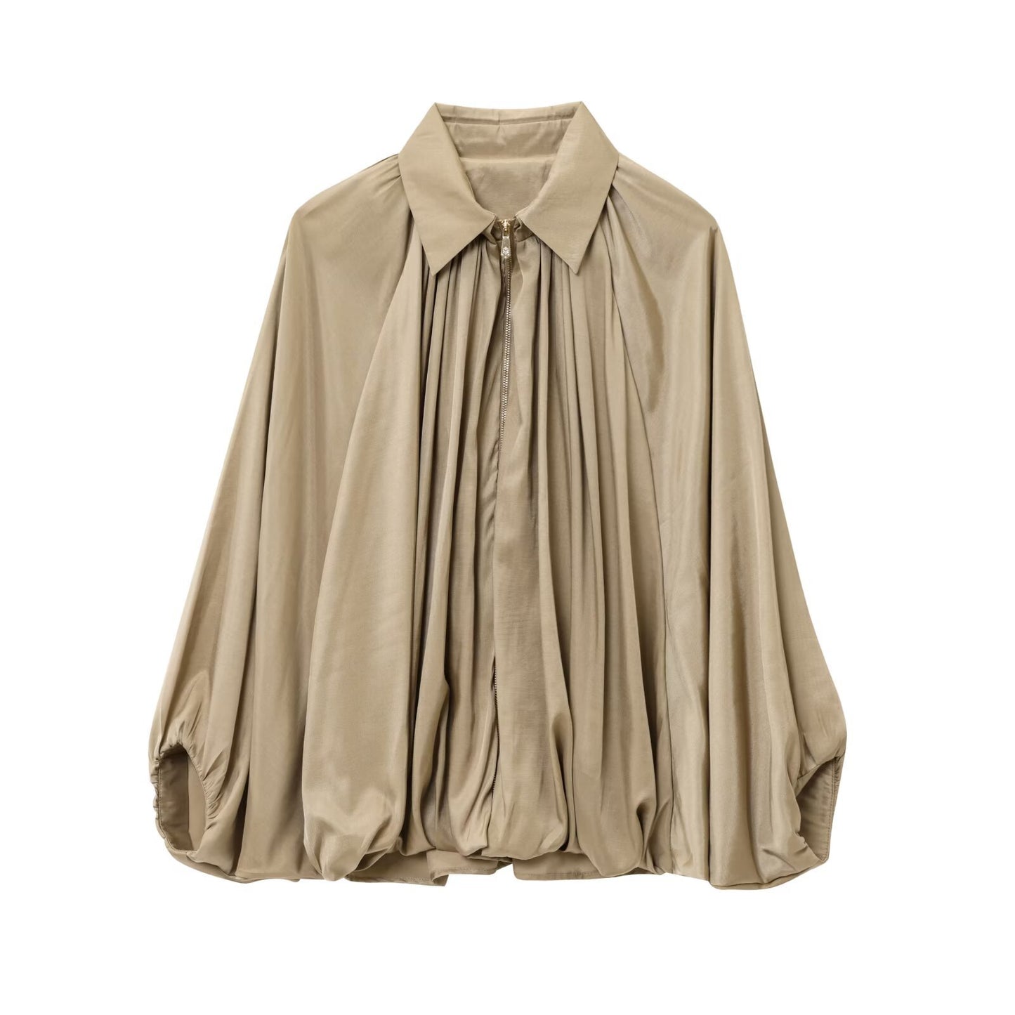 lapel puff bomber jacket
