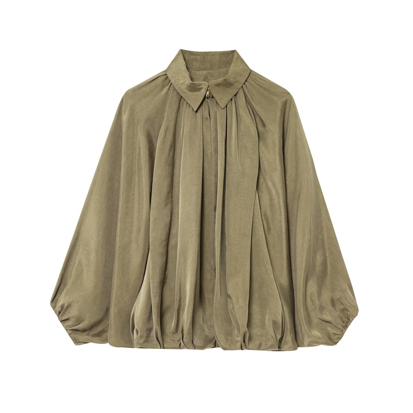 lapel puff bomber jacket