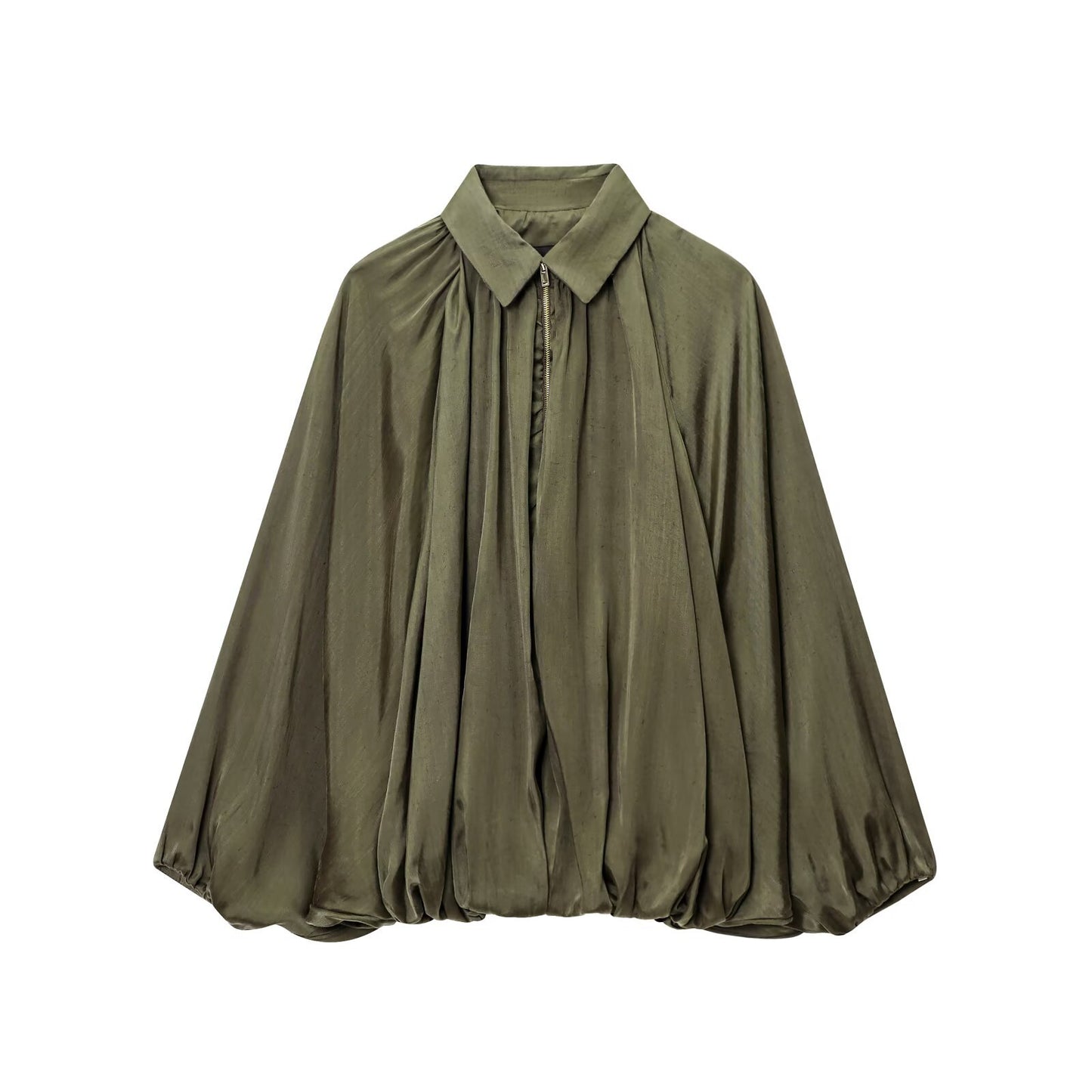 lapel puff bomber jacket