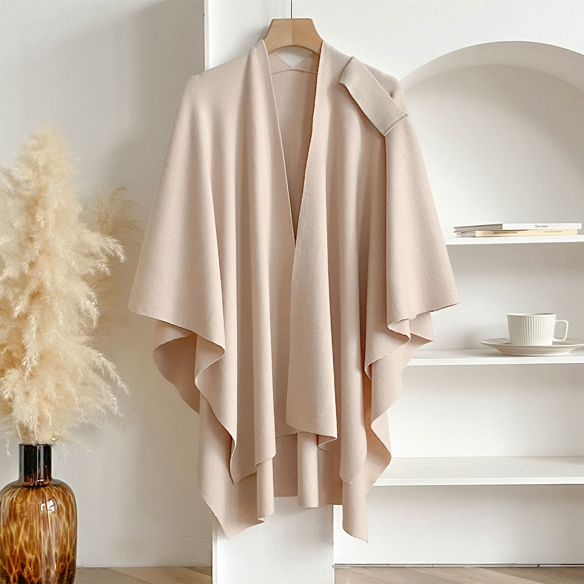 shawl, cape, overcoat, plus-size knitted cardigan