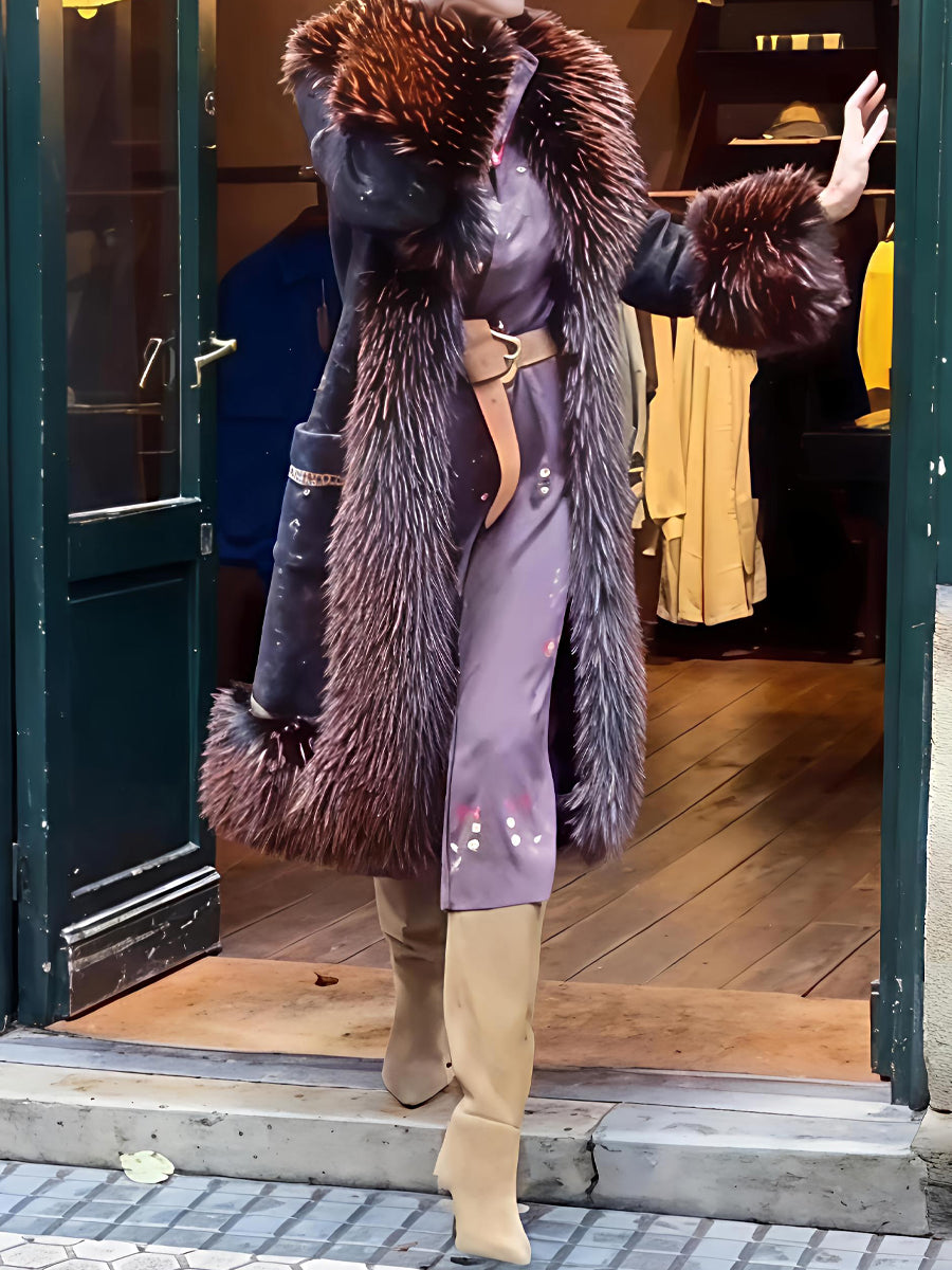 Fashion Patchwork Faux Fur Coat