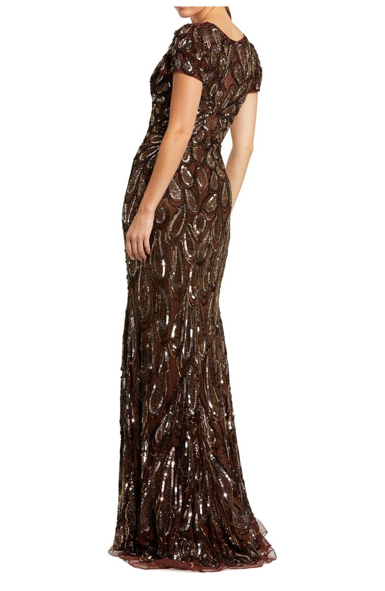 V-Neck Embellished Tea Length Dress