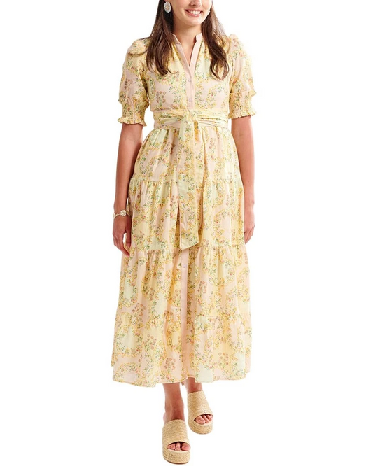 Women's Linen Blend Midi Dress