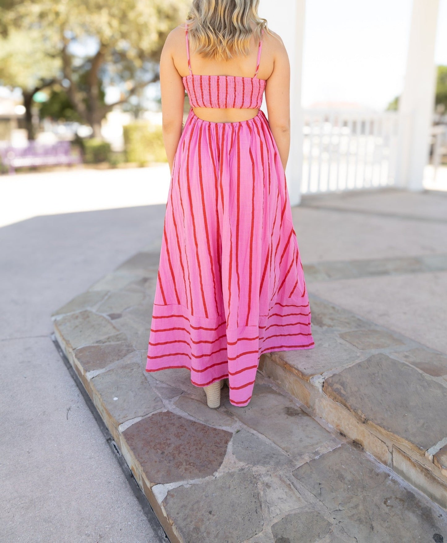 Pink Stripe Maxi Dress