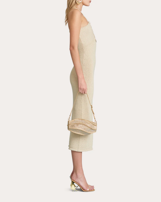 Metallic knitted maxi dress