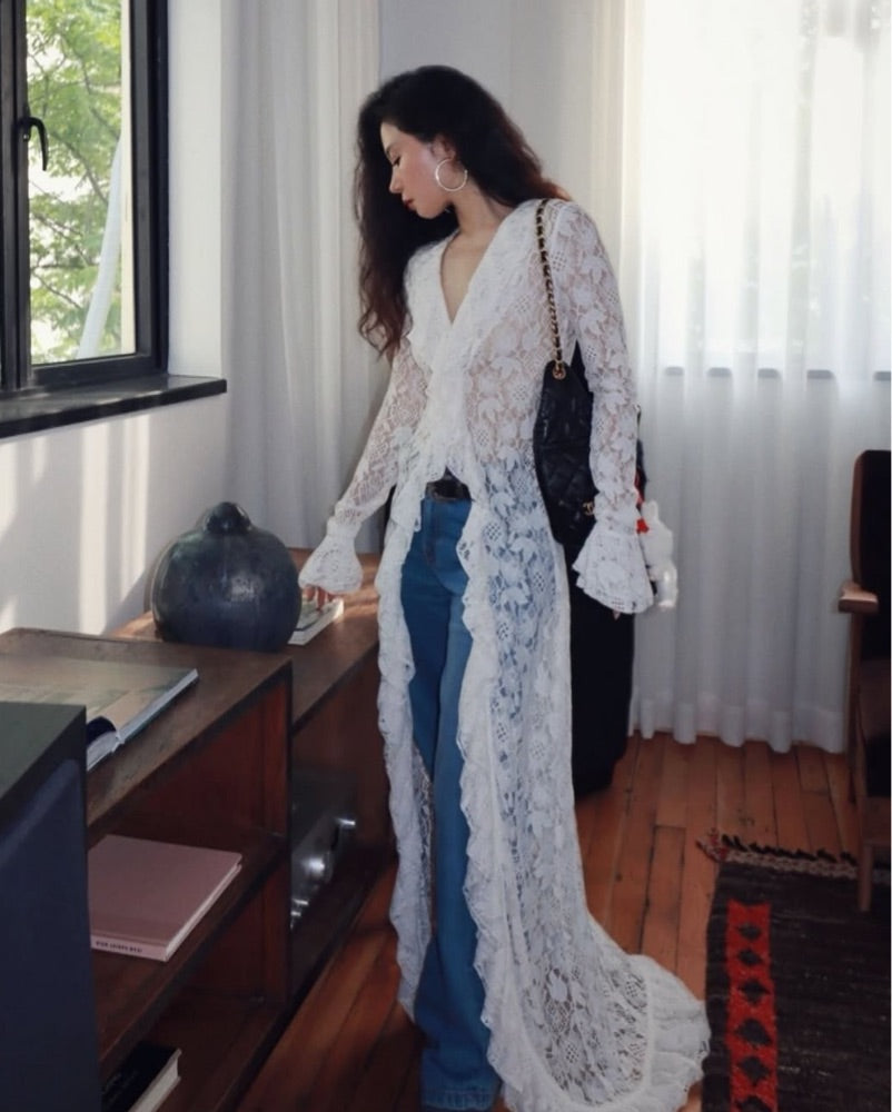 Sheer Lace Maxi Dress