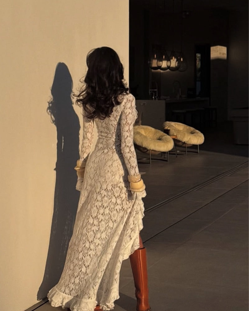 Sheer Lace Maxi Dress