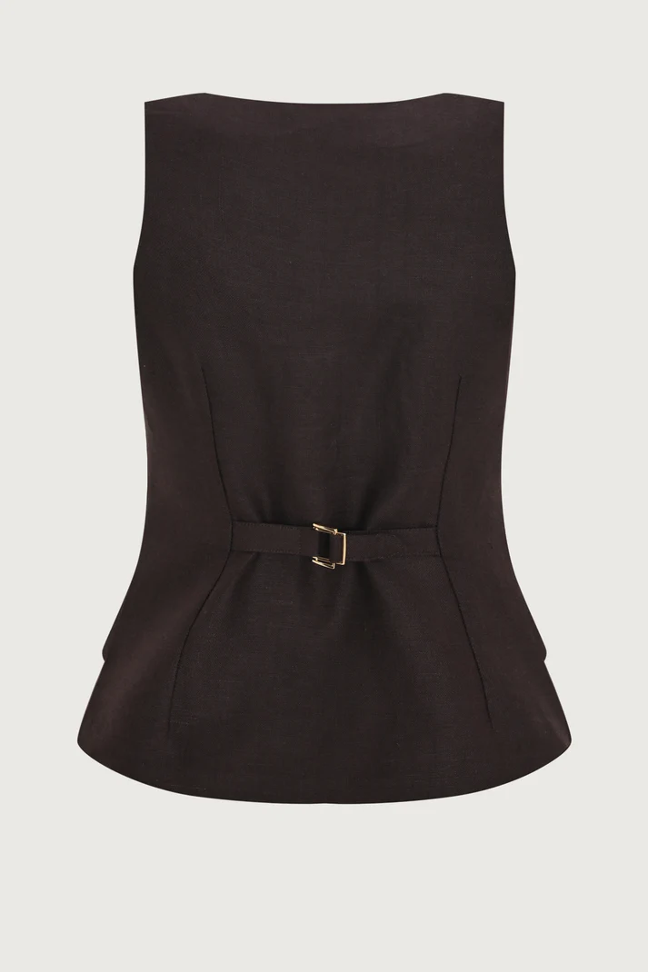 Sleeveless Single Breasted Vest Top