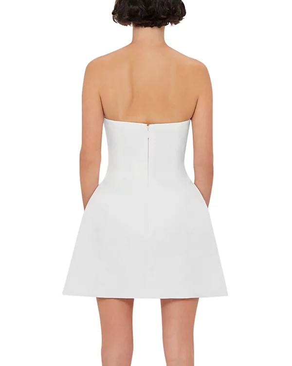 3D Flower Collage A-Line Tube Top Short Dress