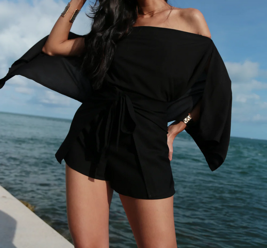 Linen Cape Top with Multiple Wear Styles