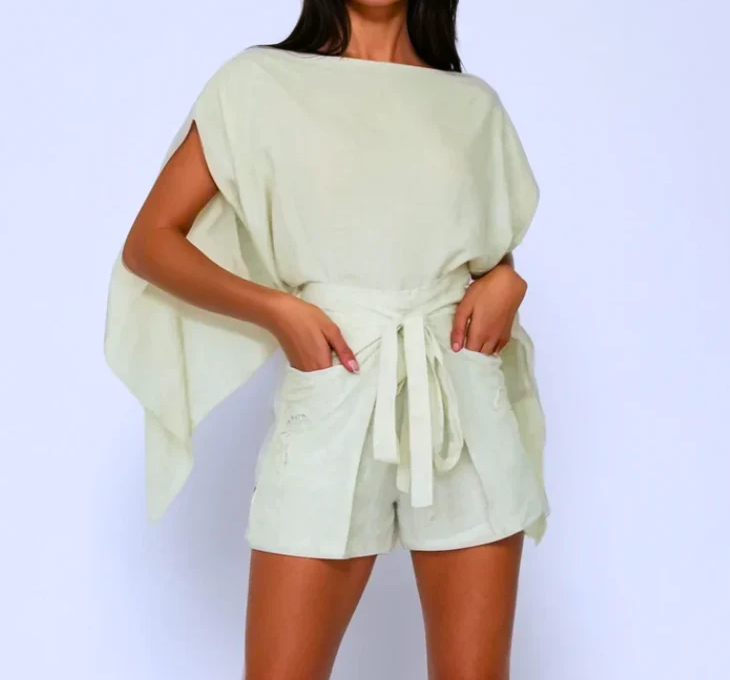 Linen Cape Top with Multiple Wear Styles