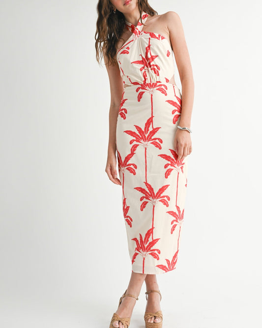 Spicy Palm Midi Dress