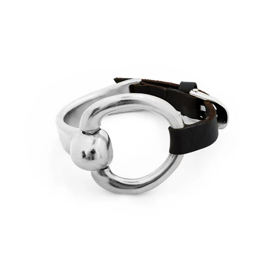 Silver leather bracelet