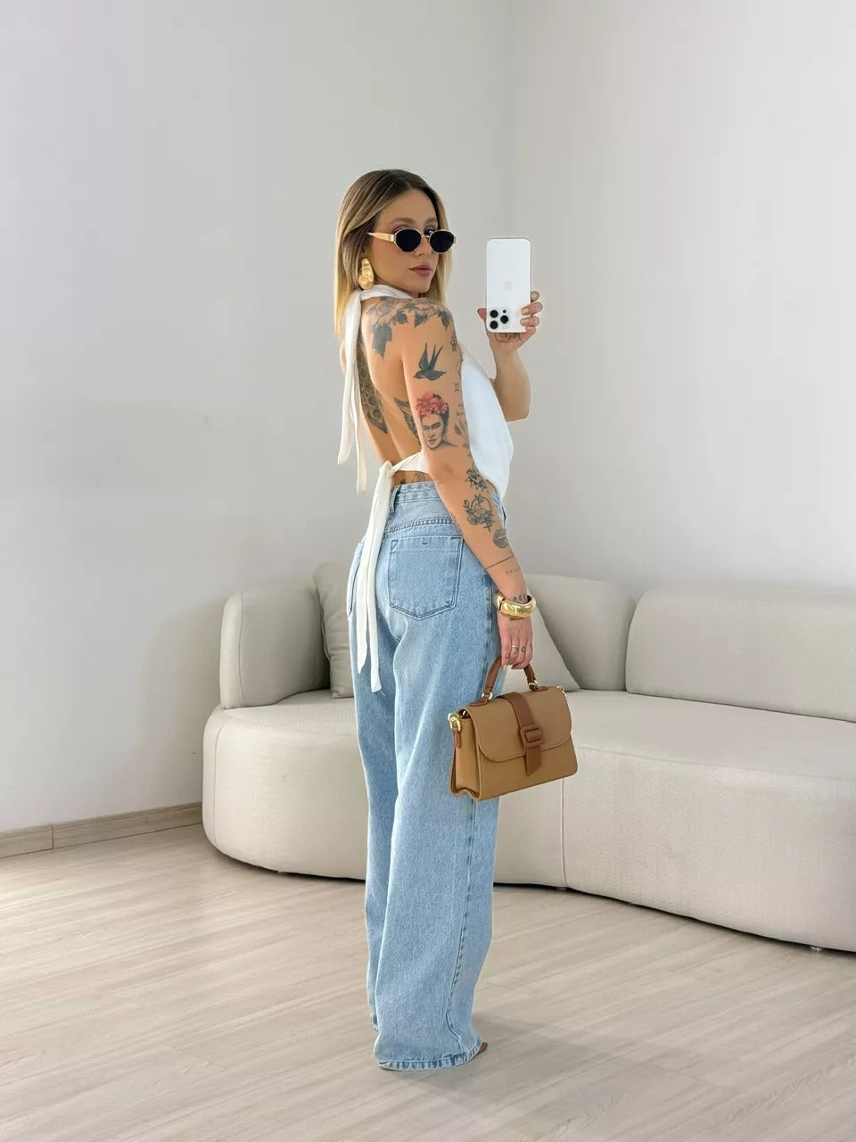 Drape neck shirt