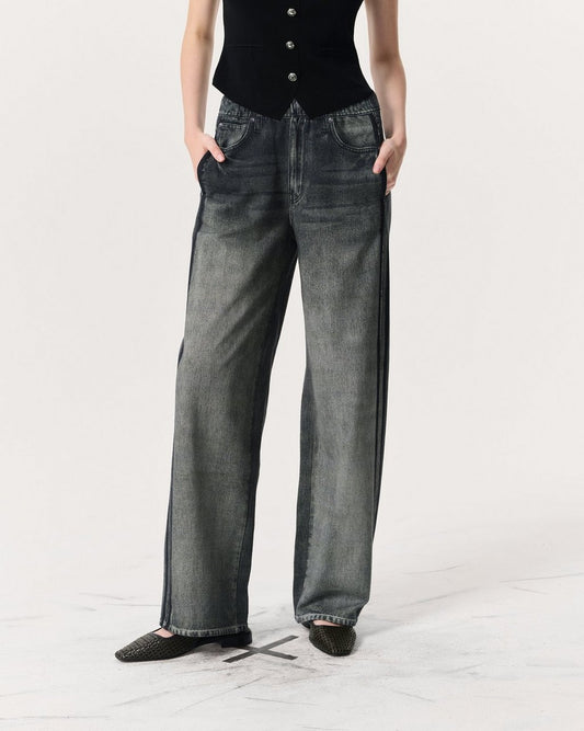 Side stripe soft jeans