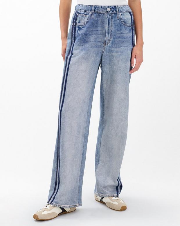 Side stripe soft jeans