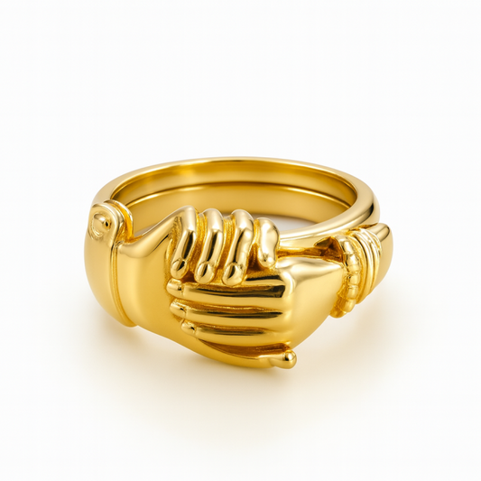 14k  Gold Open Hands Heart Ring