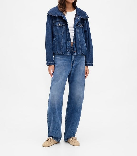 Denim Oversized Bubble Jacket