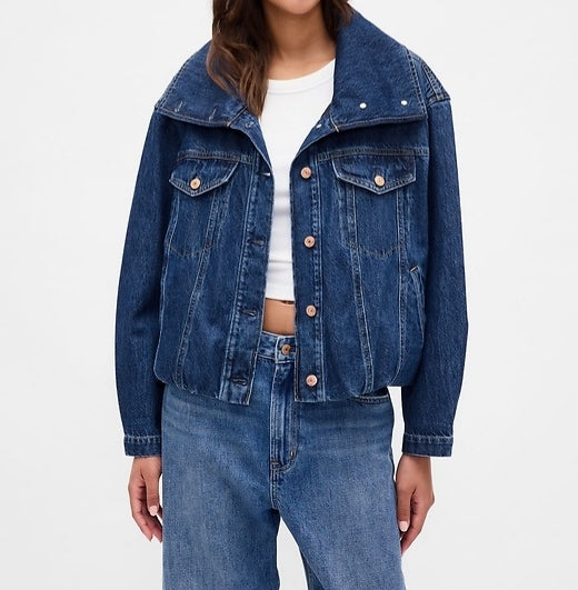 Denim Oversized Bubble Jacket